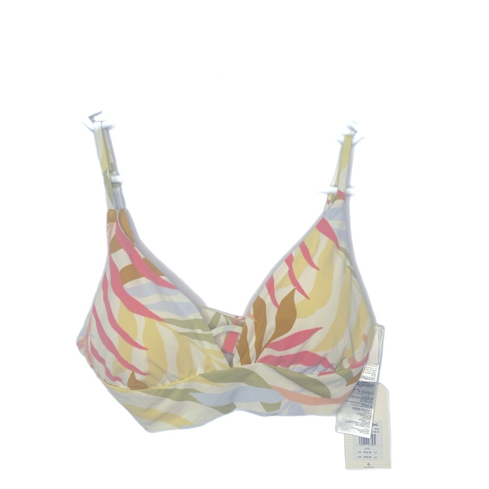 Billabong Women’s Tropic Jungle V Neck Swim Top Multi Colored size Large